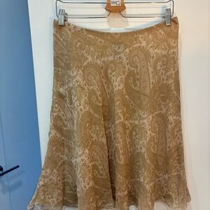 Ralph Lauren Silk Paisley Skirt